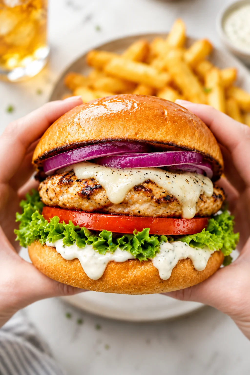 Juicy White Cheddar & Spinach Chicken Burgers 3