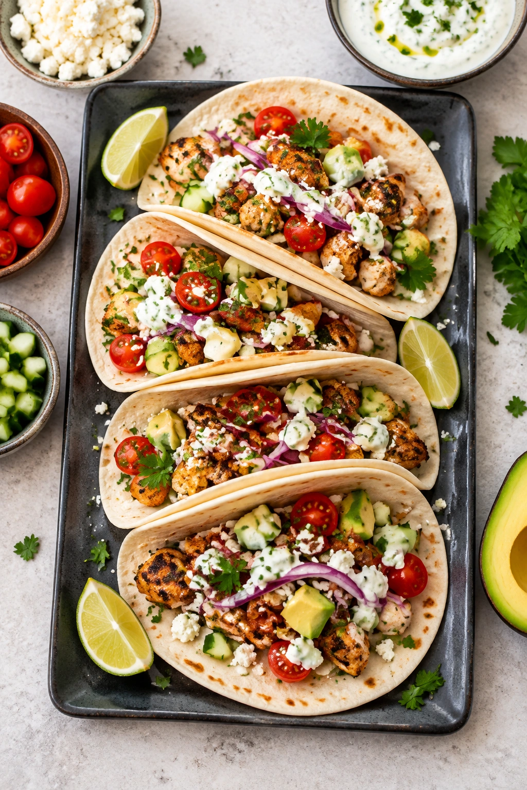 Mediterranean Chicken Tacos