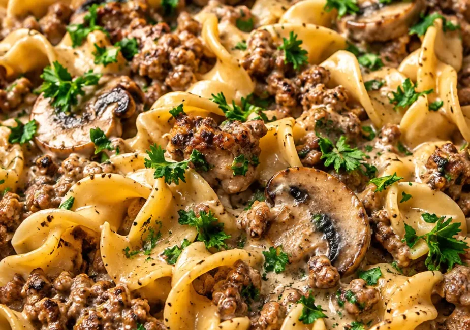 One-Pan Ground Beef Stroganoff
