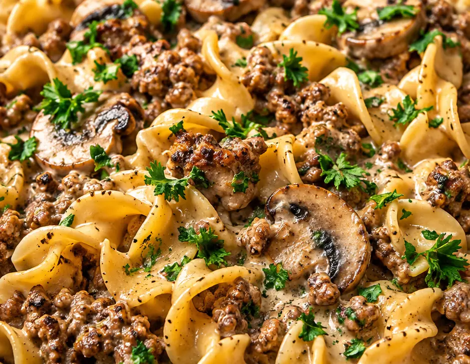 One-Pan Ground Beef Stroganoff