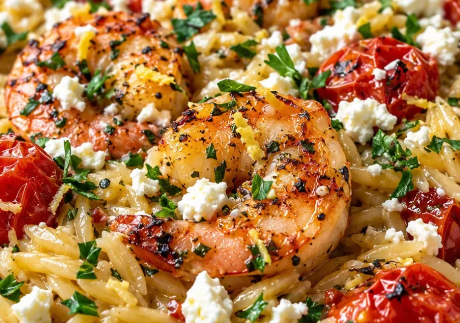 One-Pan Lemon Feta Shrimp Orzo