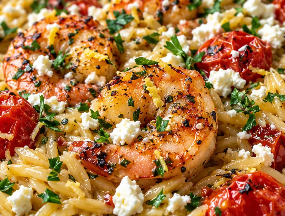 One-Pan Lemon Feta Shrimp Orzo