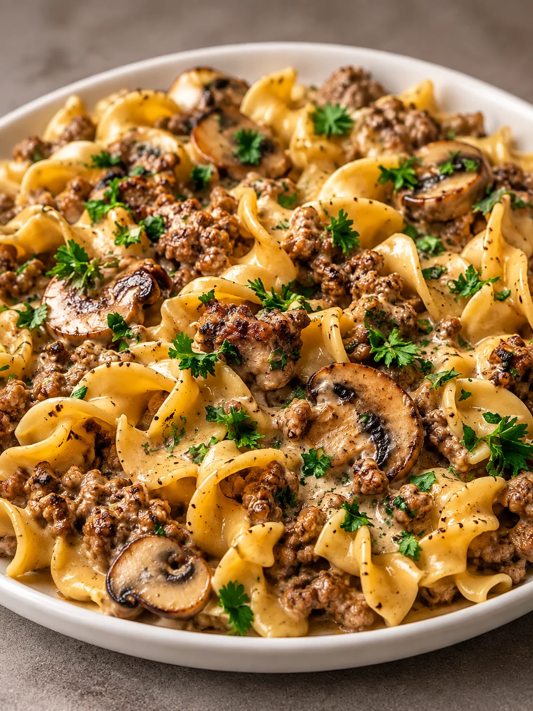 One-Pan Ground Beef Stroganoff