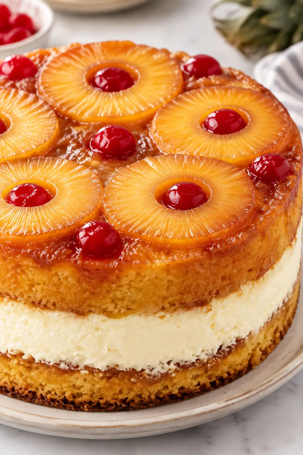 Pineapple Upside-Down Cheesecake Cake