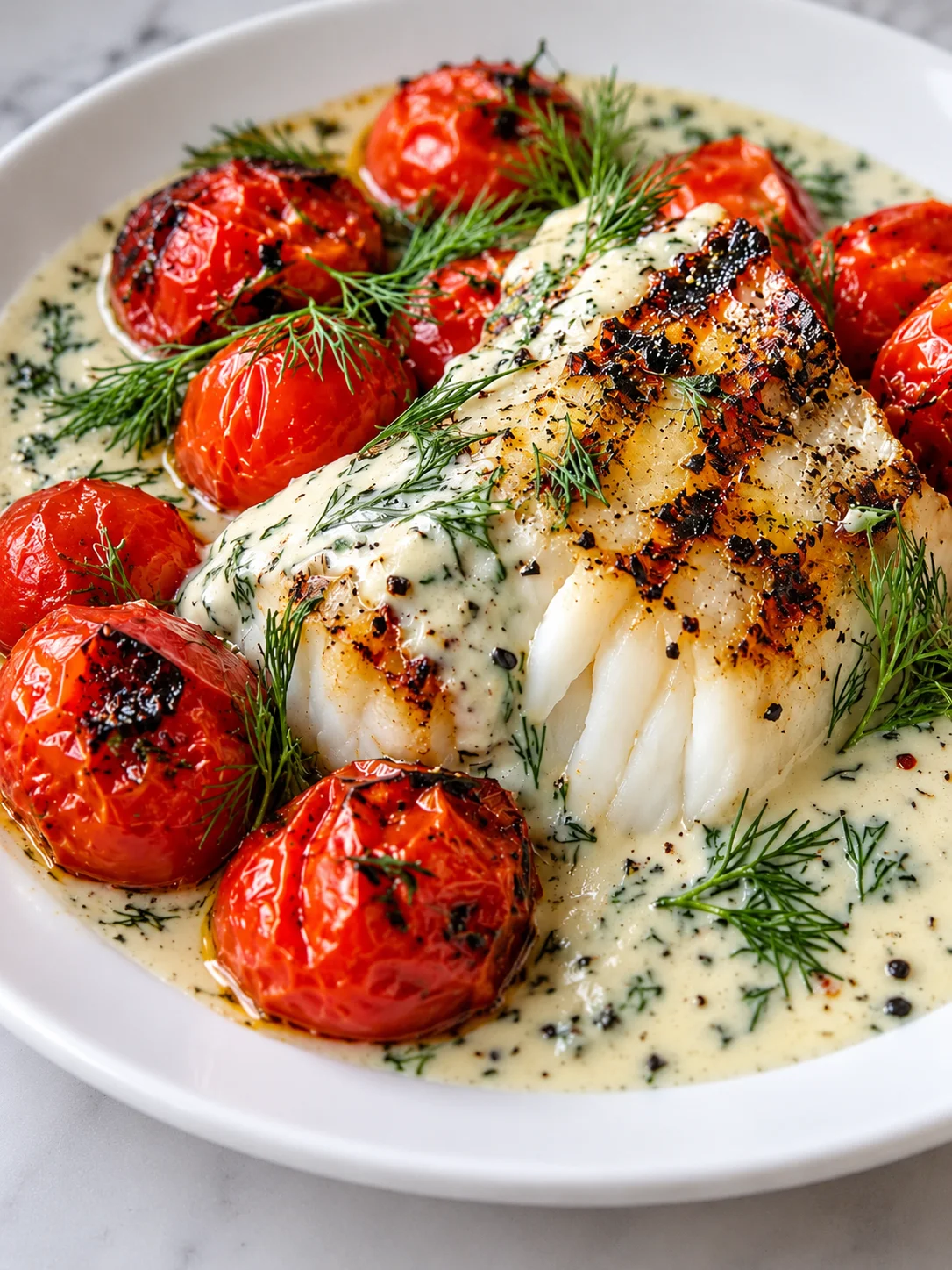 Quick Grilled Cod with Creamy Dill Sauce 2