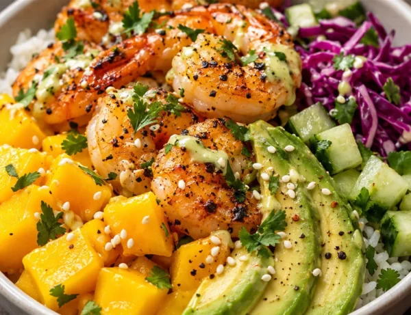 Tropical Shrimp, Mango & Avocado Rice Bowl