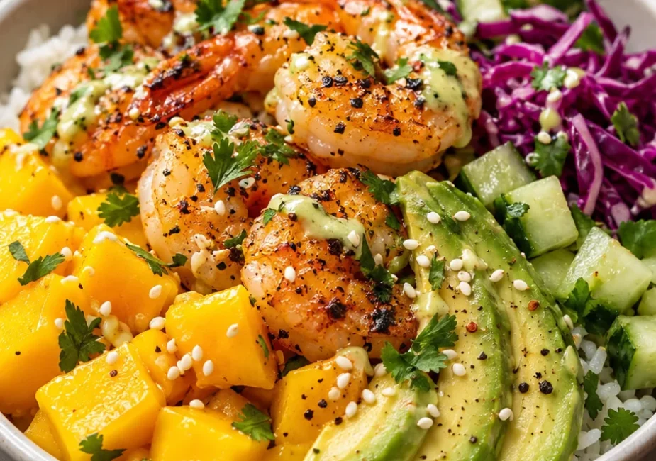 Tropical Shrimp, Mango & Avocado Rice Bowl